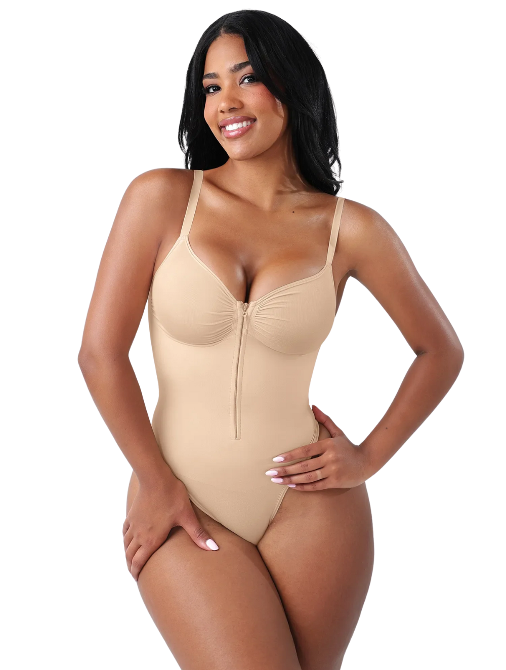 Comfure™ Seamless Tummy Control Zipper Sculpt and Support Bodysuit