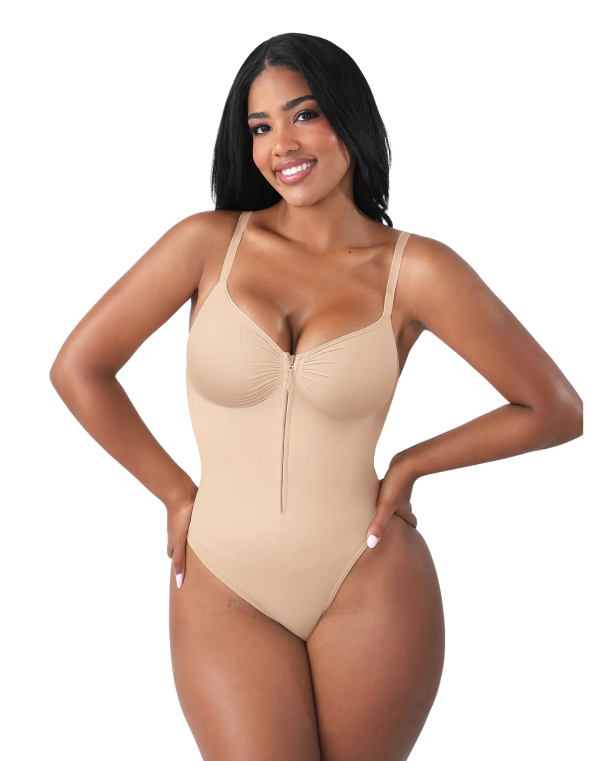 Comfure™ Seamless Tummy Control Zipper Sculpt and Support Bodysuit