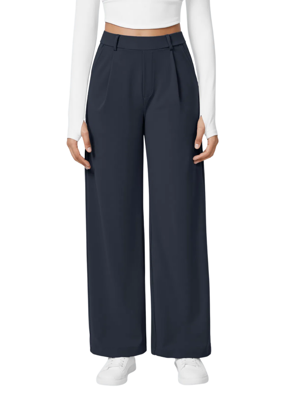 Comfure™ High Waisted Side Pocket Straight Leg Work Pants