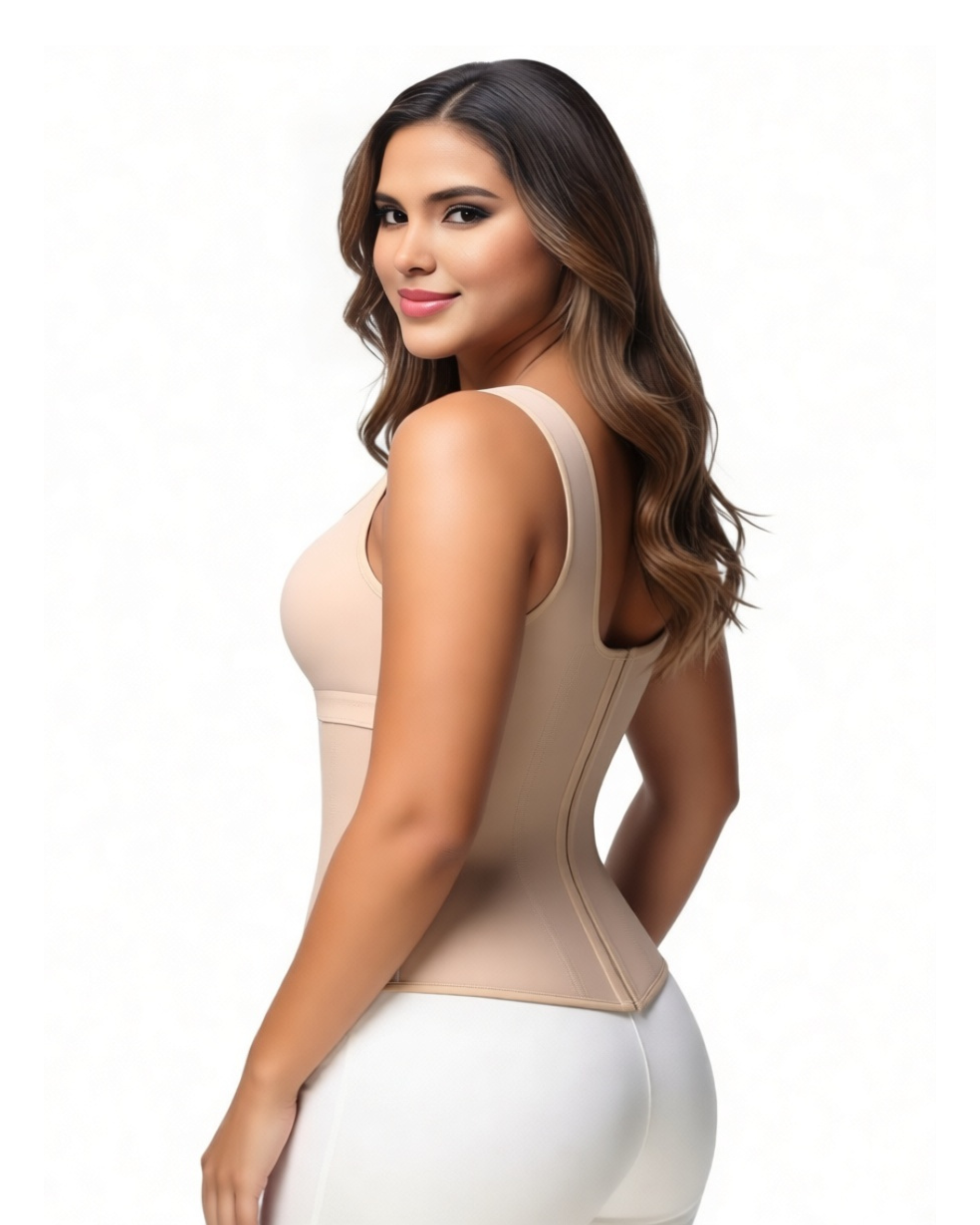 Comfure™ Women's Boned Latex Zipper Corset Tummy Control Body Shaper Vest With Bra