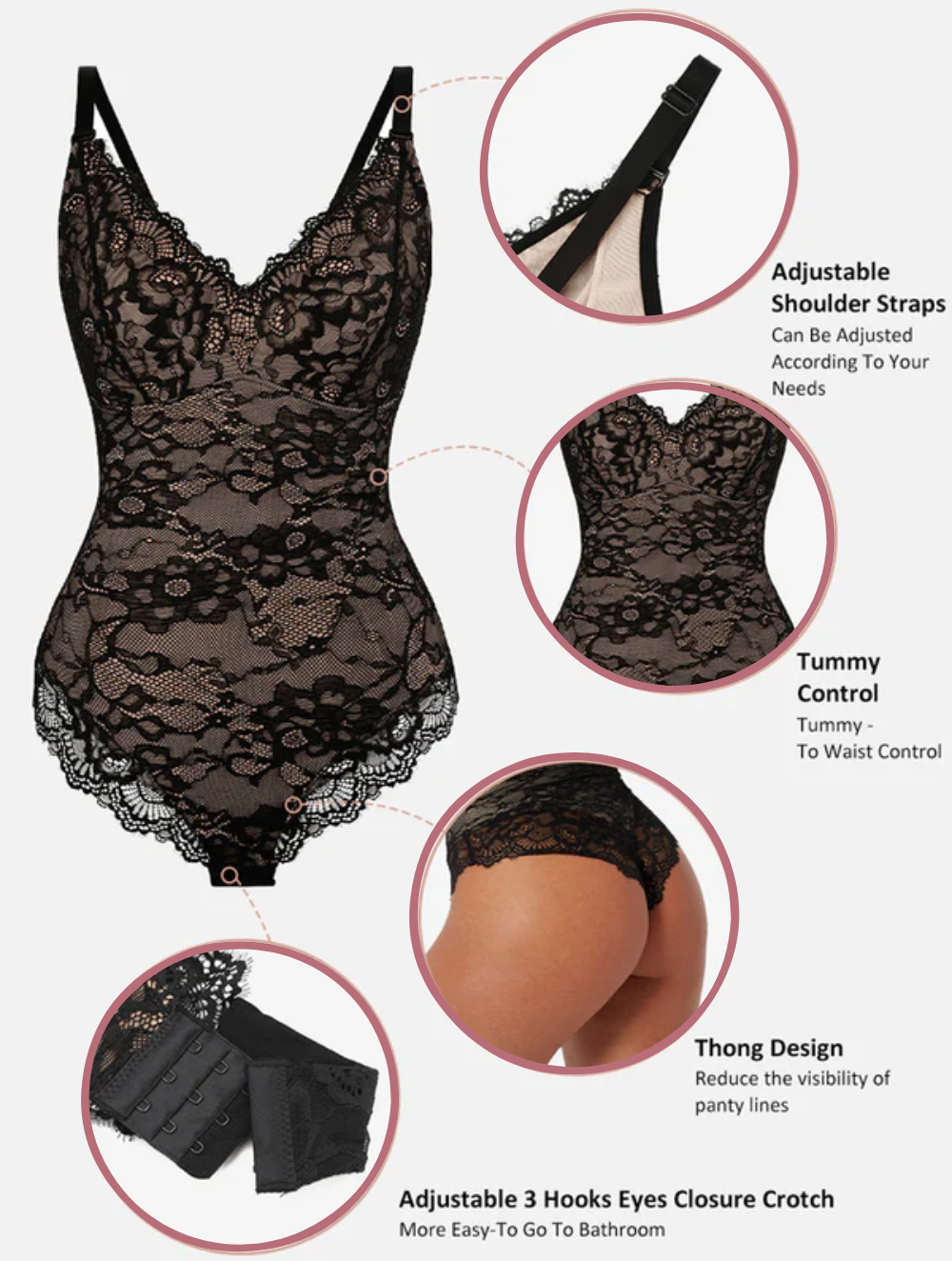 Comfure™ Tummy Control V-Neck Sleeveless Bodysuit