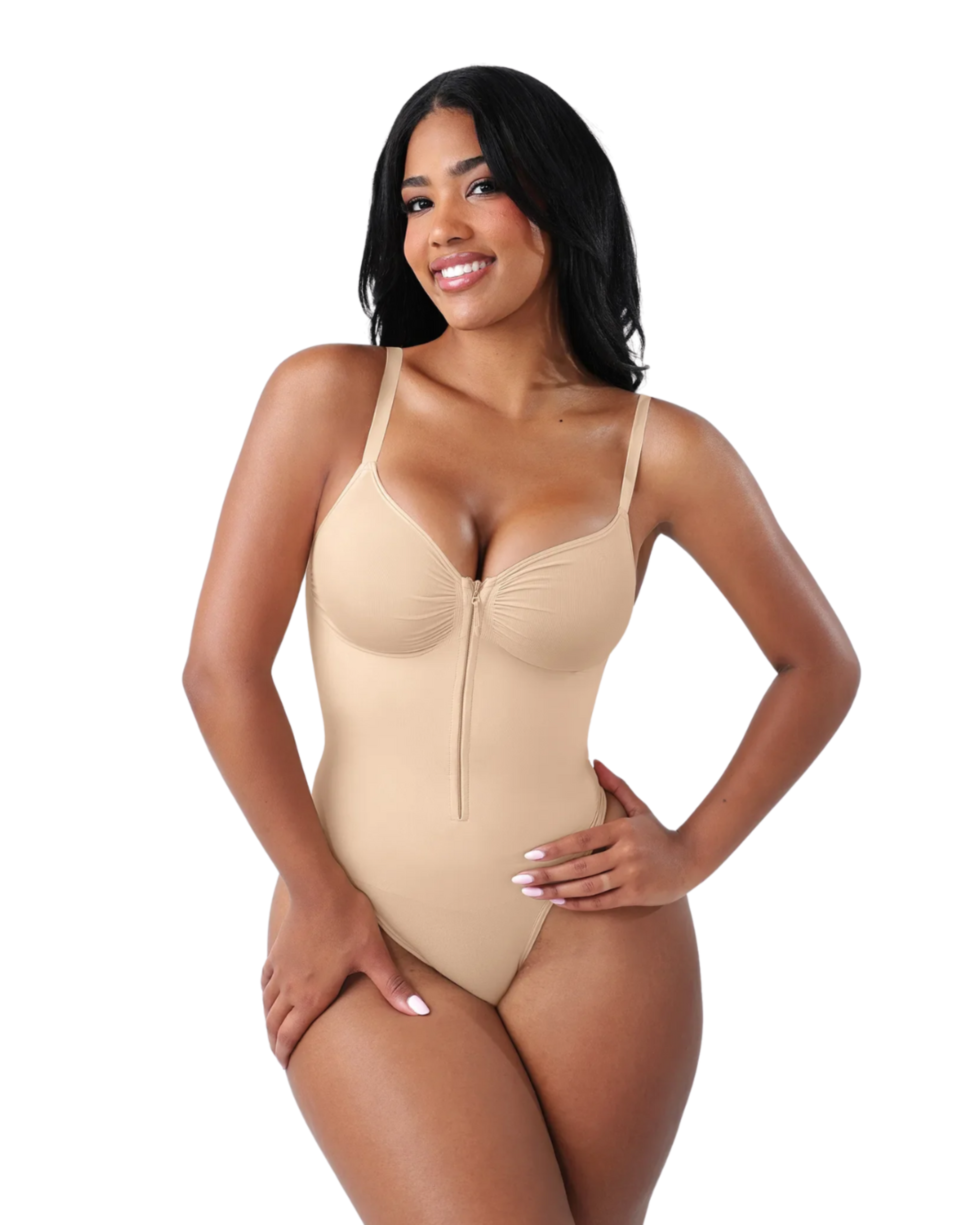 Comfure™ Seamless Tummy Control Zipper Sculpt and Support Bodysuit
