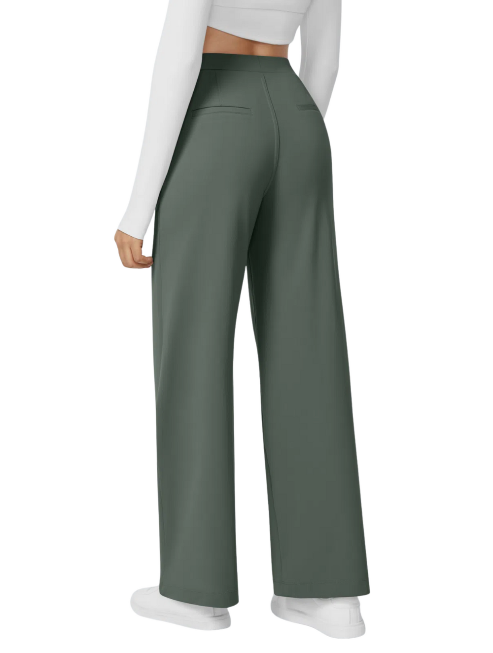 Comfure™ High Waisted Side Pocket Straight Leg Work Pants