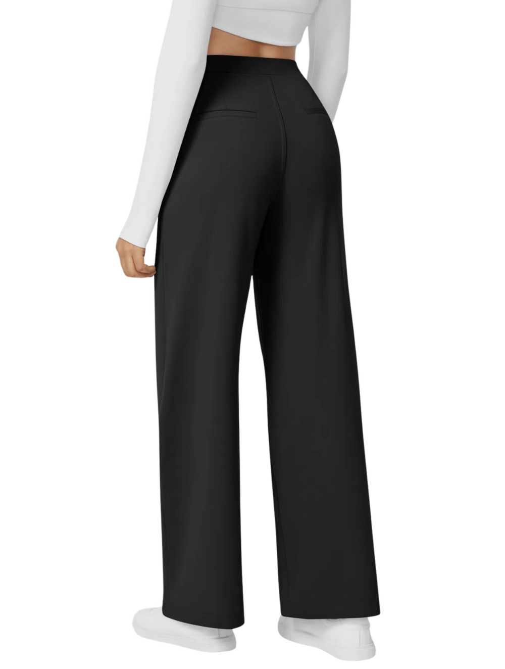 Comfure™ High Waisted Side Pocket Straight Leg Work Pants