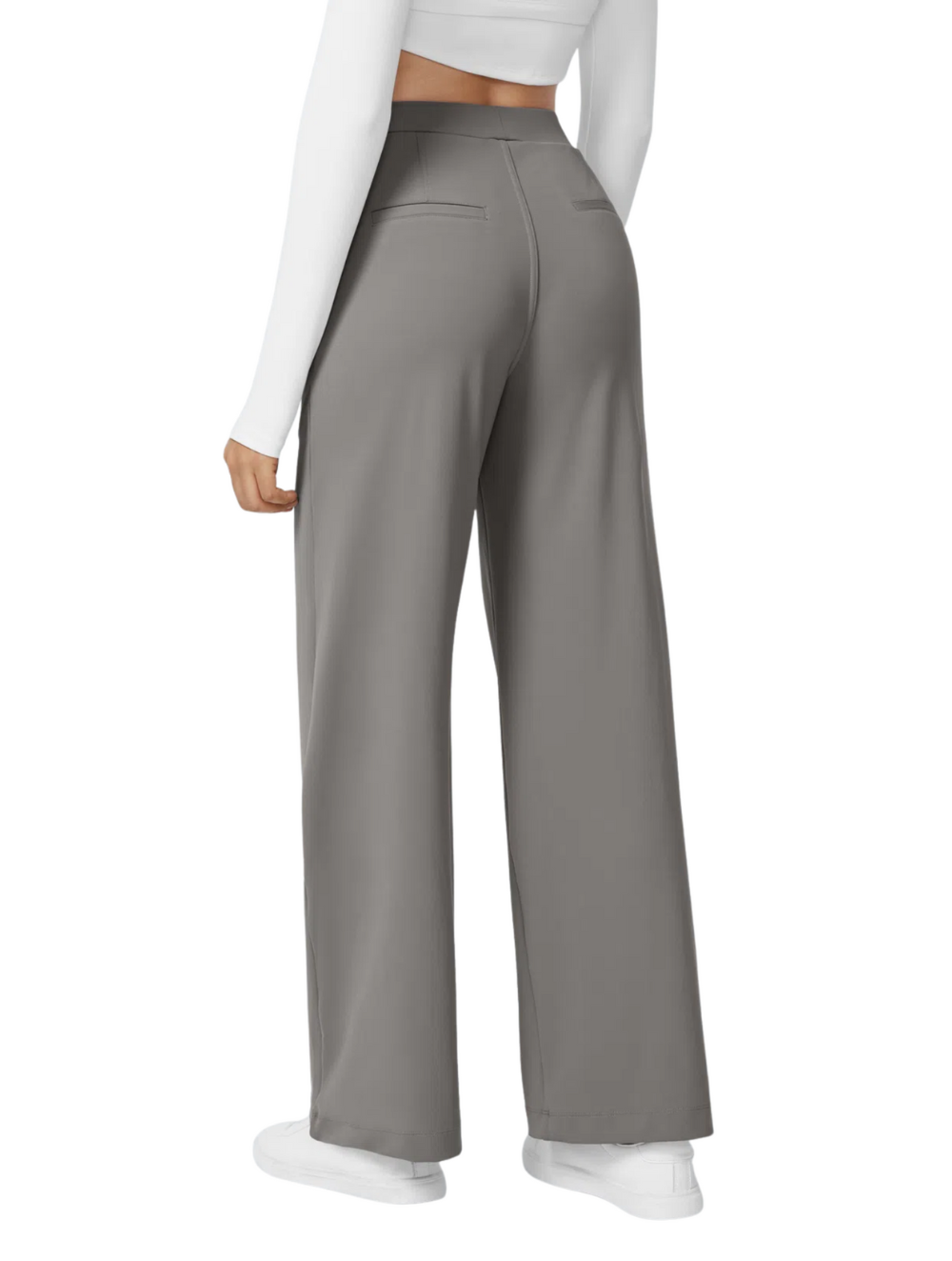 Comfure™ High Waisted Side Pocket Straight Leg Work Pants