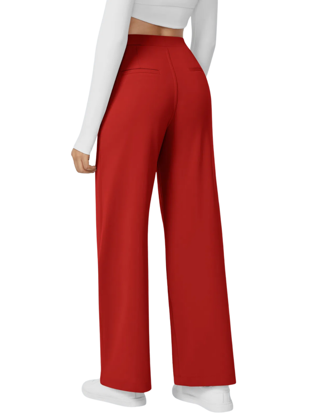 Comfure™ High Waisted Side Pocket Straight Leg Work Pants