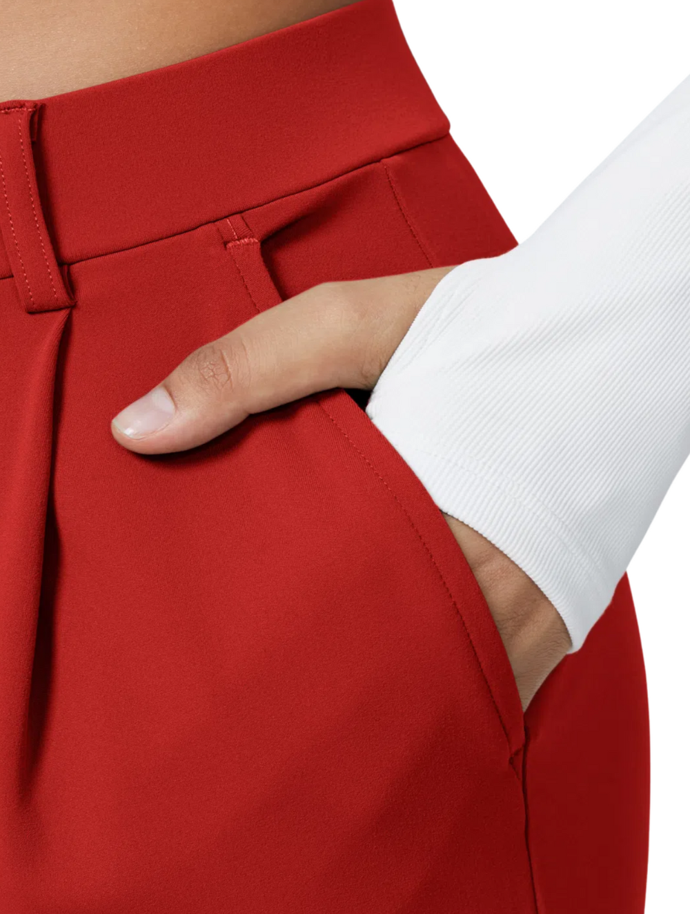 Comfure™ High Waisted Side Pocket Straight Leg Work Pants