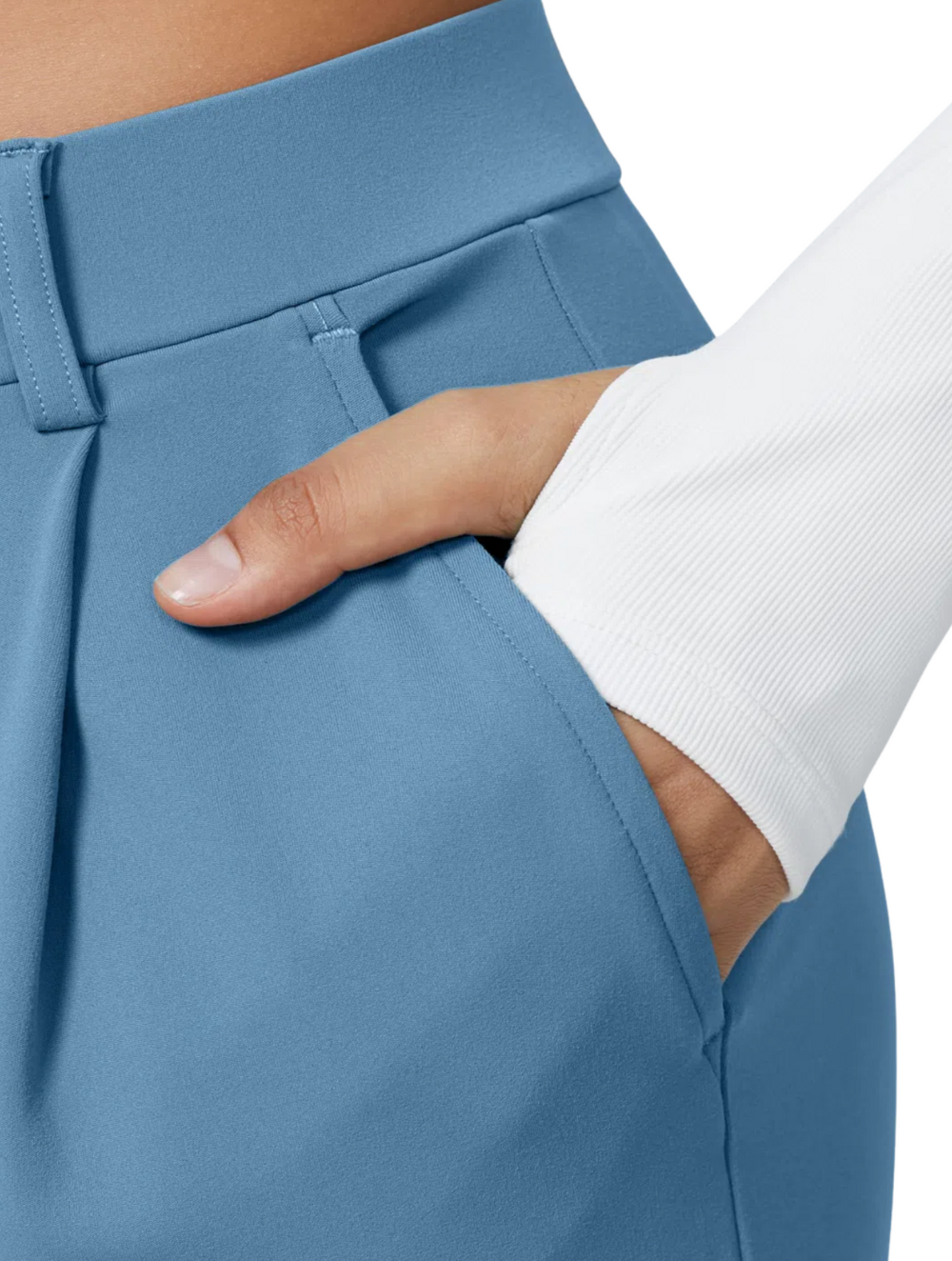 Comfure™ High Waisted Side Pocket Straight Leg Work Pants