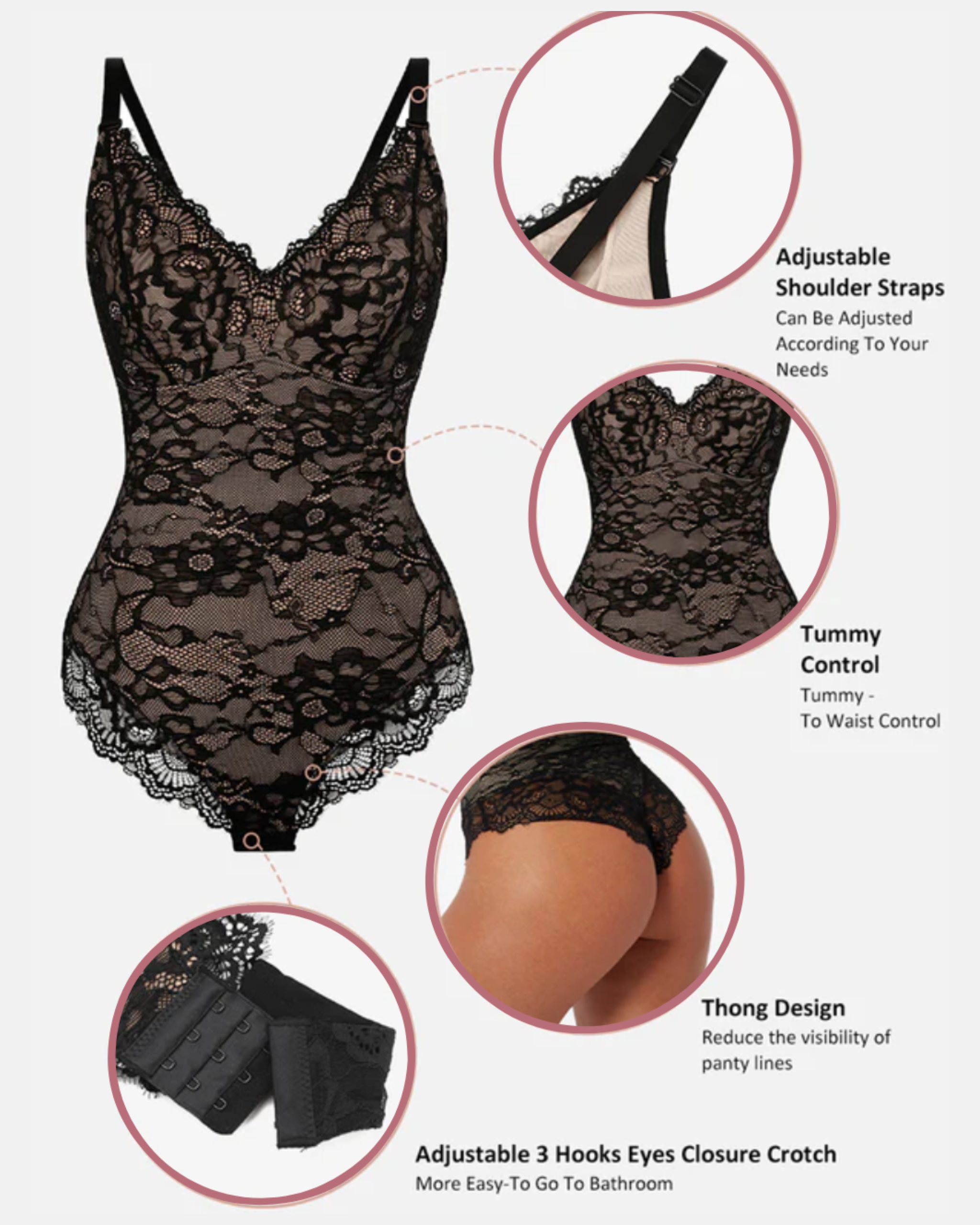 Comfure™ Tummy Control V-Neck Sleeveless Bodysuit