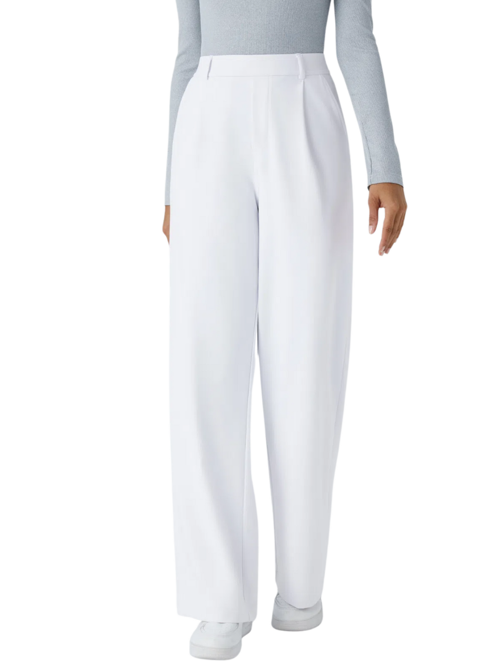 Comfure™ High Waisted Side Pocket Straight Leg Work Pants