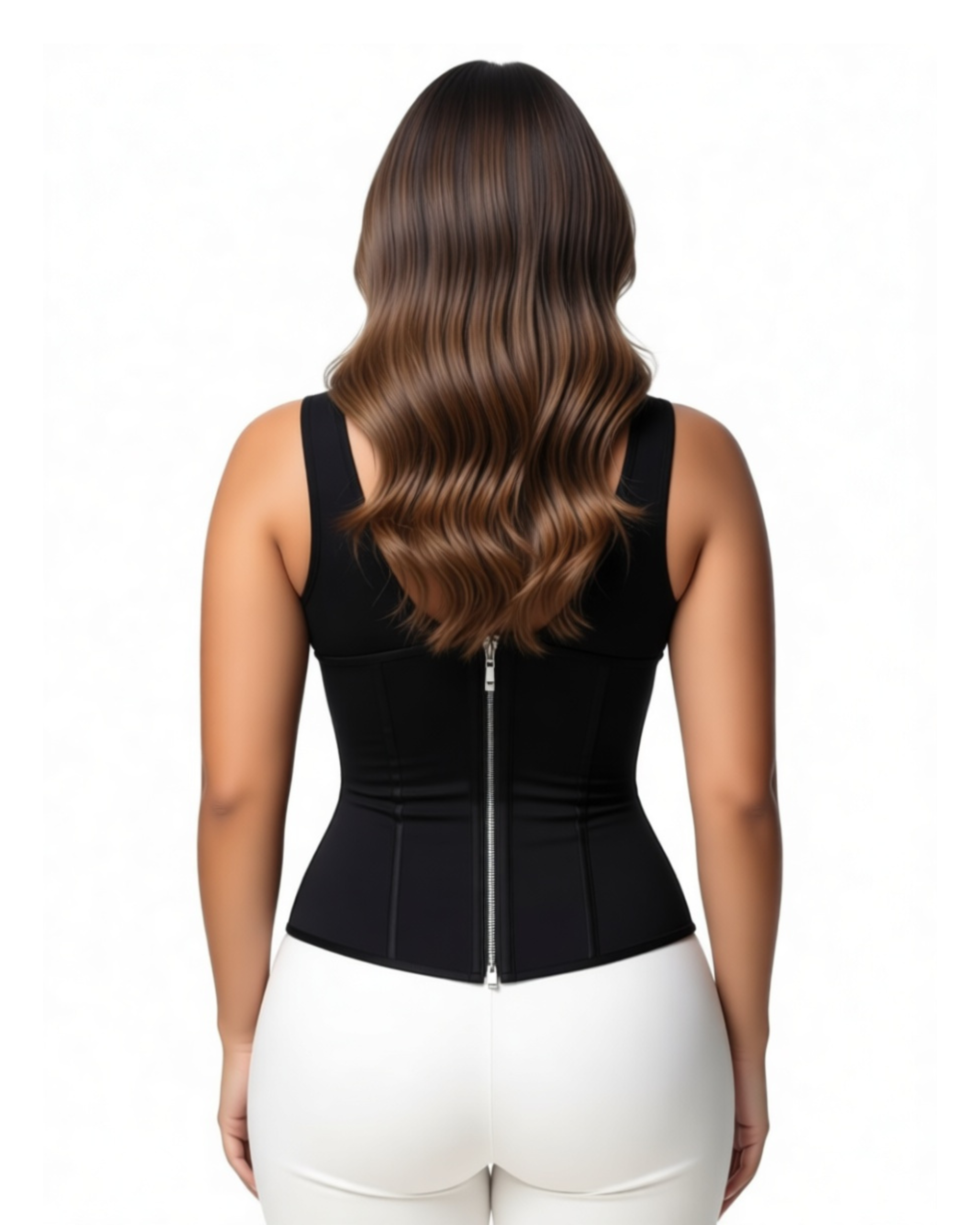 Comfure™  Women's Boned Latex Zipper Corset Tummy Control Body Shaper Vest With Bra